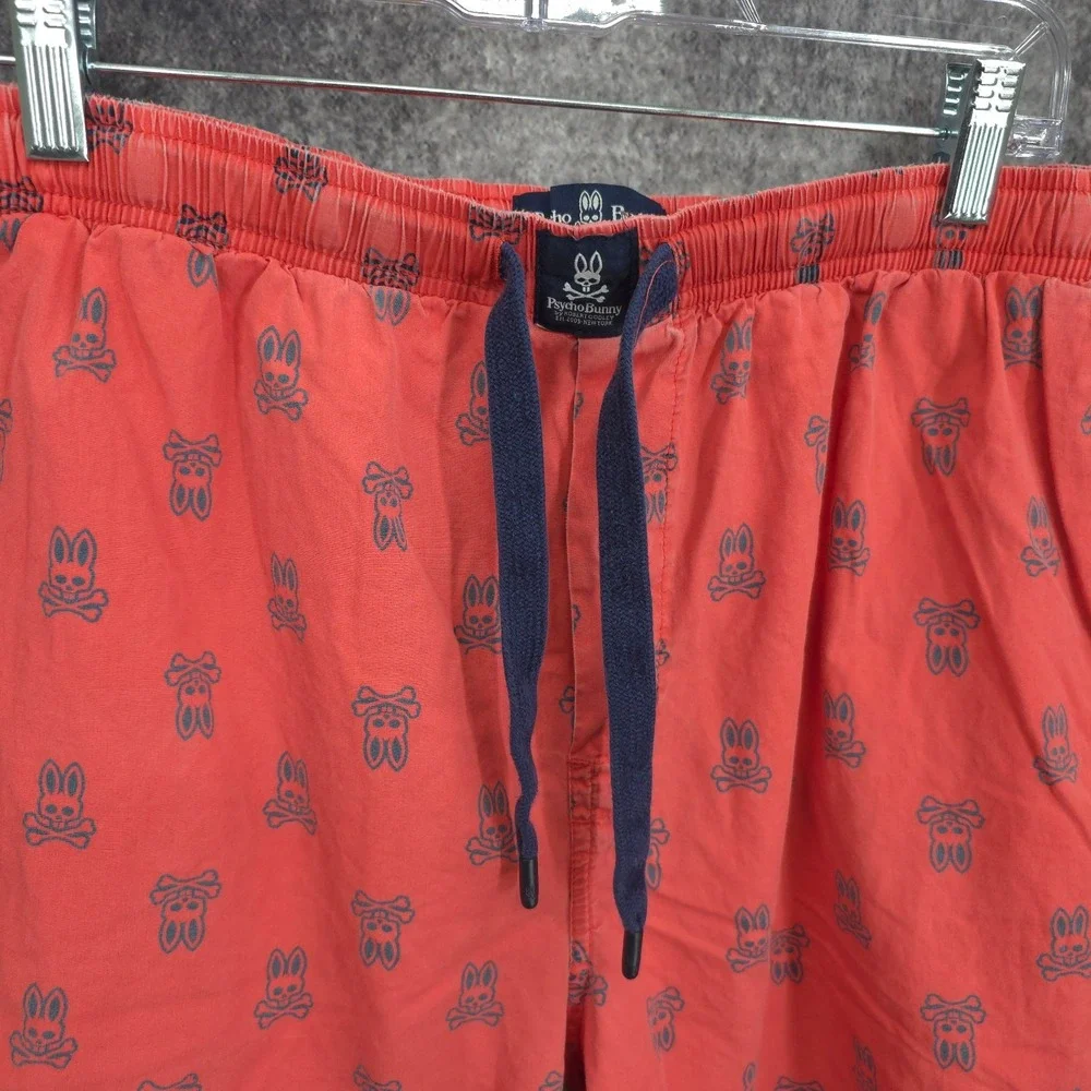 Psycho Bunny Board Shorts Mens Large Orange‎ Swim Trunks AOP